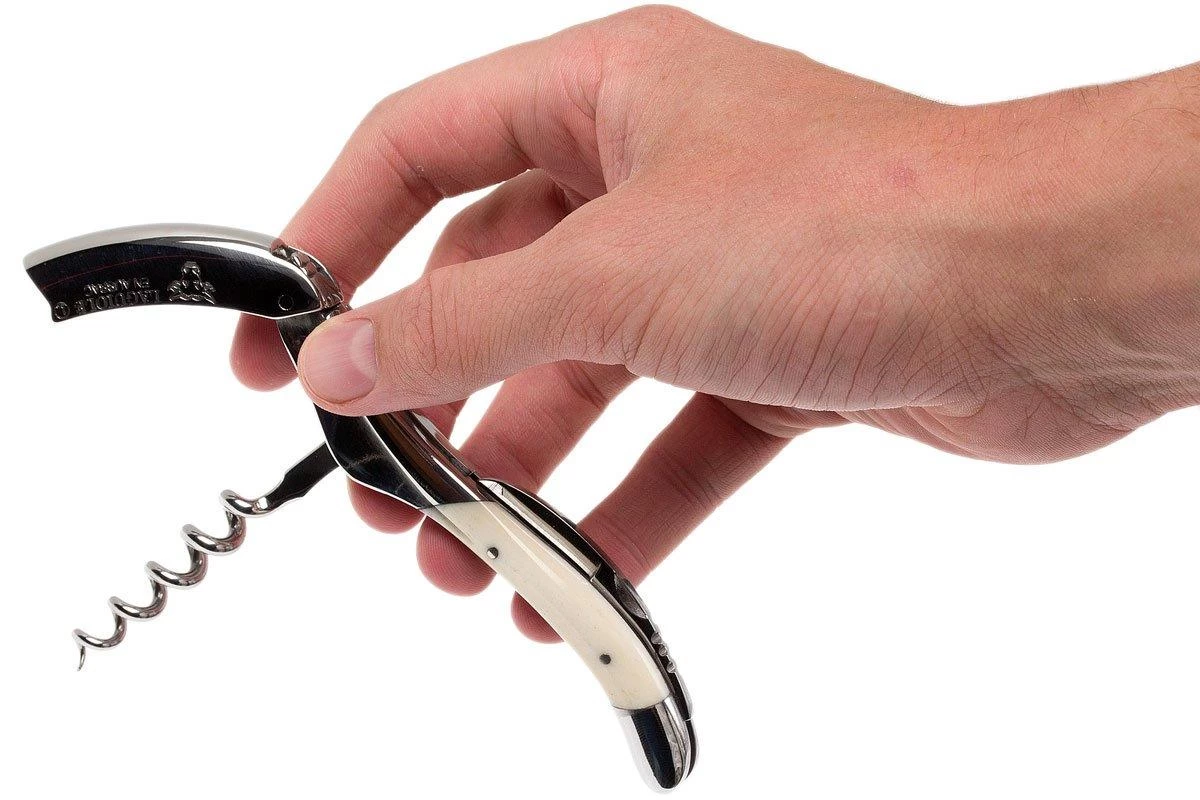 Laguiole En Aubrac Cuchillo Sommelier De Cuerno De Búfalo Blanco, SOM99OSI-LSI1 - Imagen 4