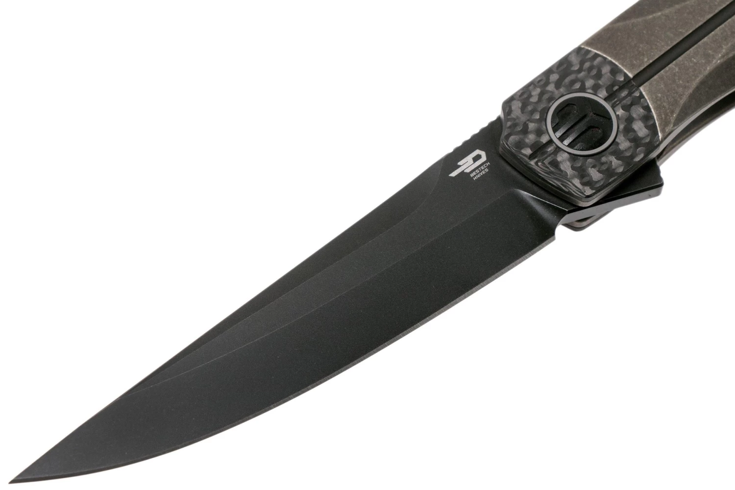 Bestech Thyra BT2106C Bronze Stonewashed Titanium, Carbon Fibre Bolster, Blackwashed Navaja, Diseño Kombou - Imagen 2