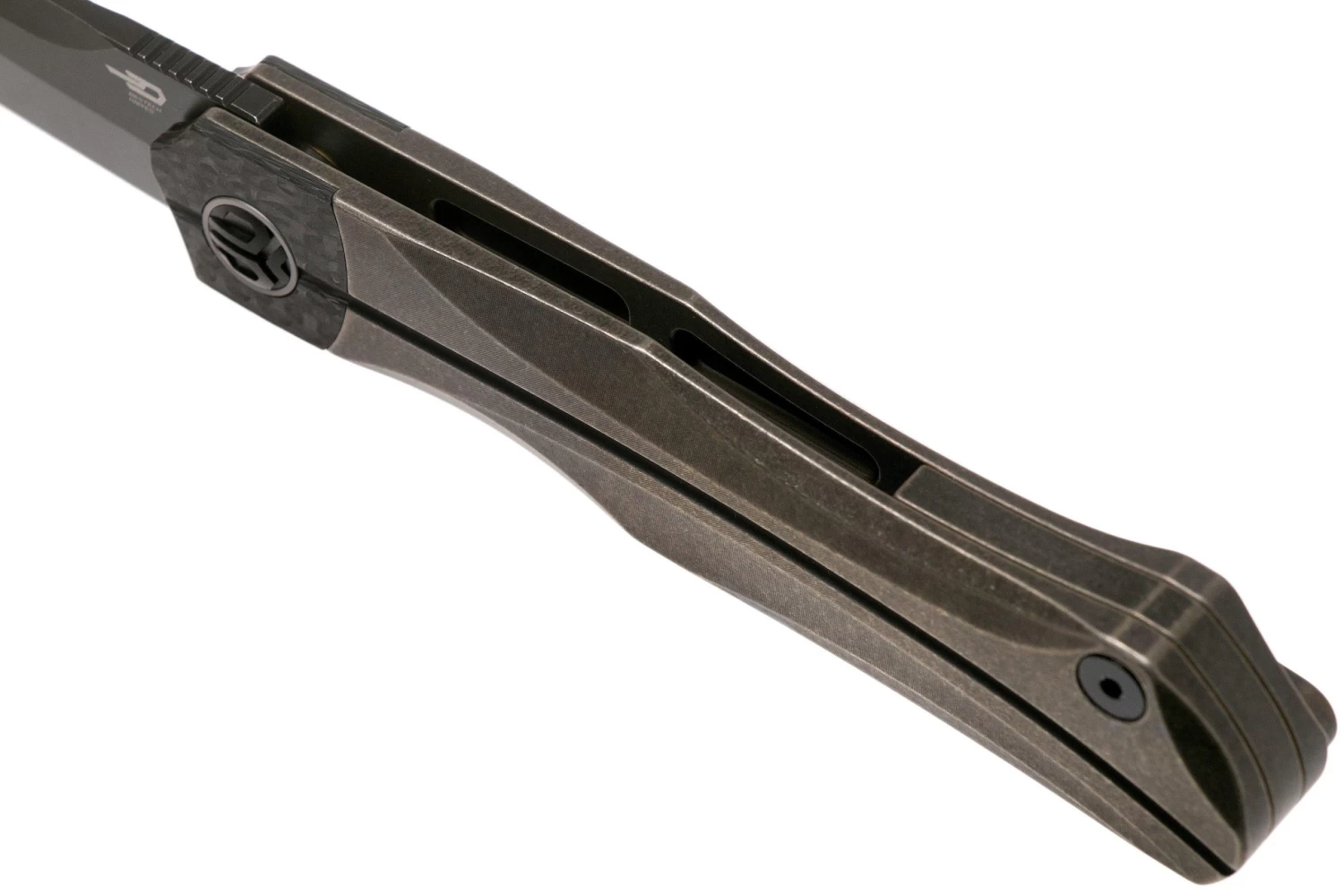 Bestech Thyra BT2106C Bronze Stonewashed Titanium, Carbon Fibre Bolster, Blackwashed Navaja, Diseño Kombou - Imagen 6