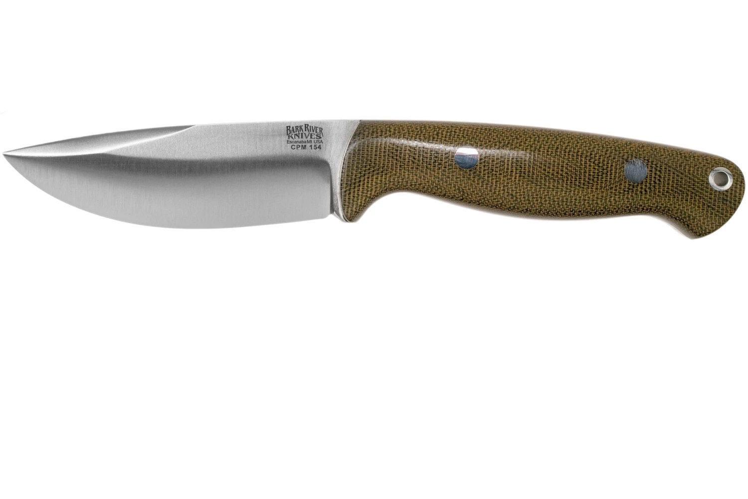 Bark River North Country EDC CPM 154, Green Canvas Micarta