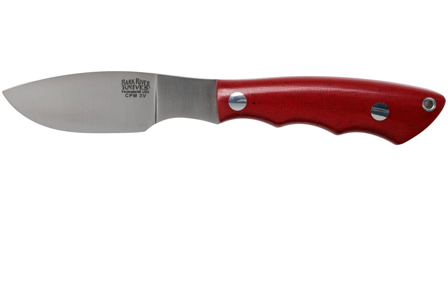 Bark River Mini Canadian CPM 3V Red Linen Micarta Cuchillo Fijo