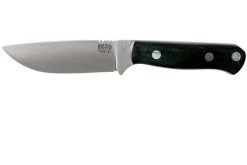 Bark River Bravo Necker II CPM 154CM, Black Canvas Micarta, Funda Marrón