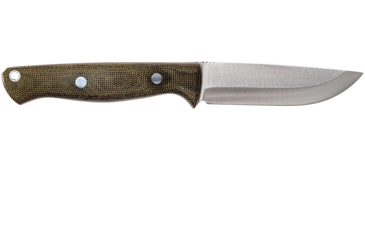 Bark River Gunny Scandi CPM 3V, Green Canvas Micarta, Funda Marrón - Imagen 2