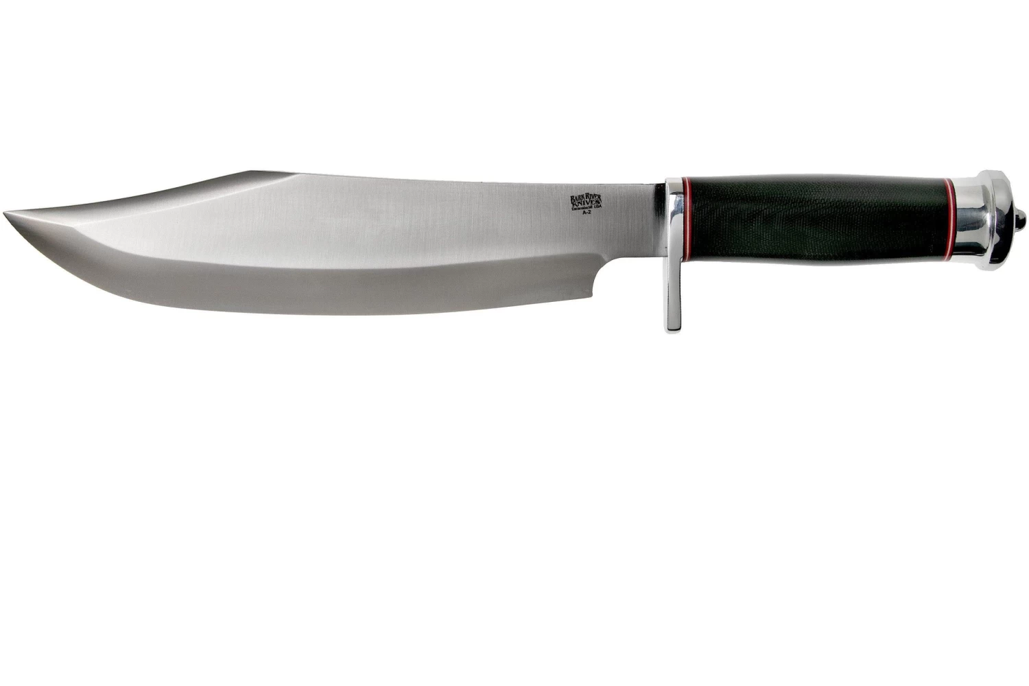 Bark River Shining Mountain Bowie A2 Black Canvas Micarta, Single Quillion Cuchillo Bowie