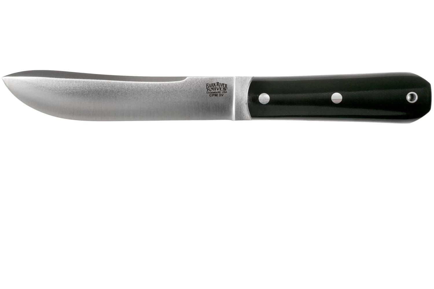 Bark River Mountain Man 5” CPM 3V, Black Canvas Micarta Cuchillo Bushcraft