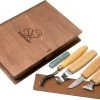 BeaverCraft Spoon Carving Set De 4 S19 Libro, Juego De Tallado De Madera Con Libro De Almacenamiento De Madera