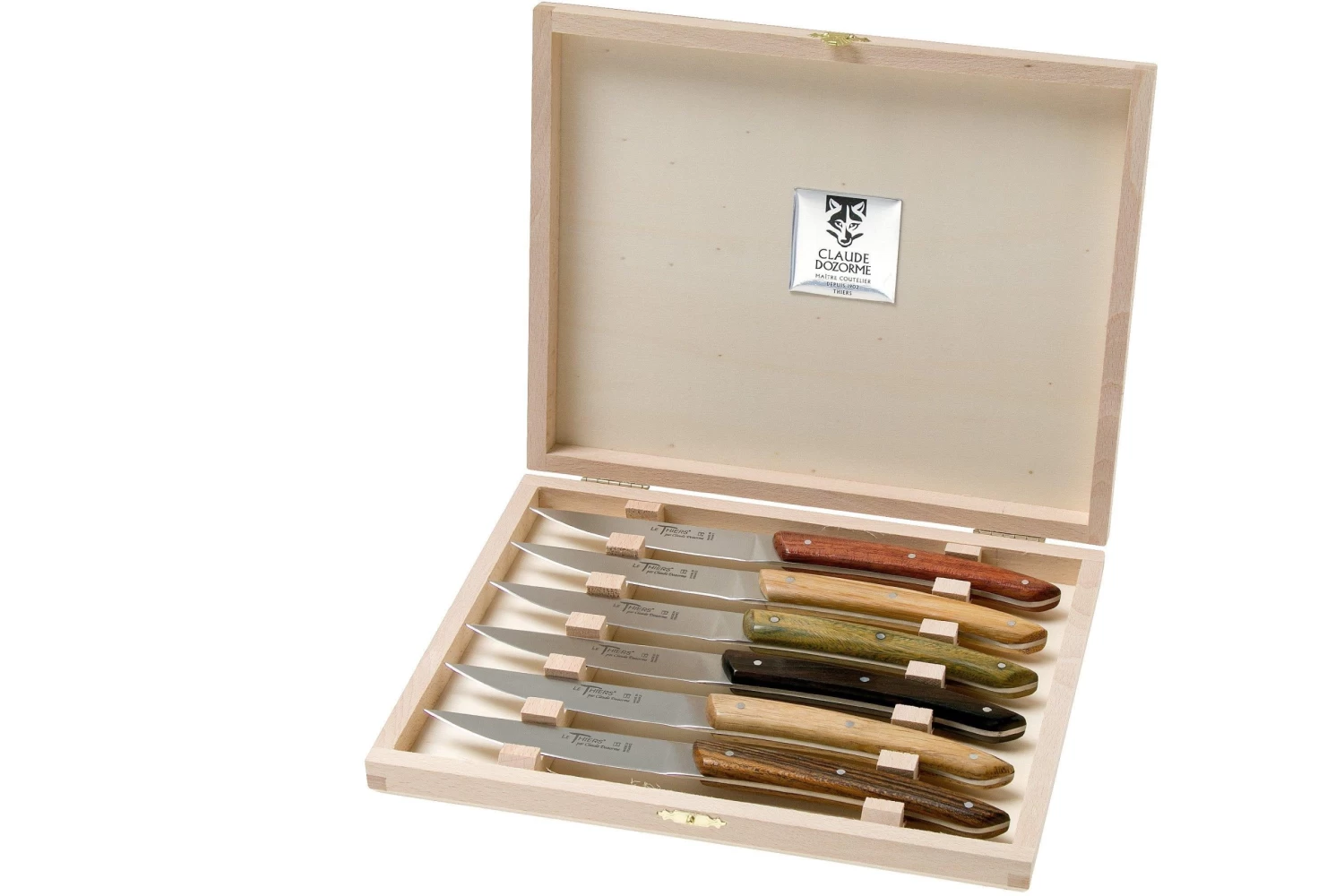 Claude Dozorme Le Thiers Juego De Cuchillos Para Carne 6-piezas, Diferentes Tipos De Madera - Imagen 6