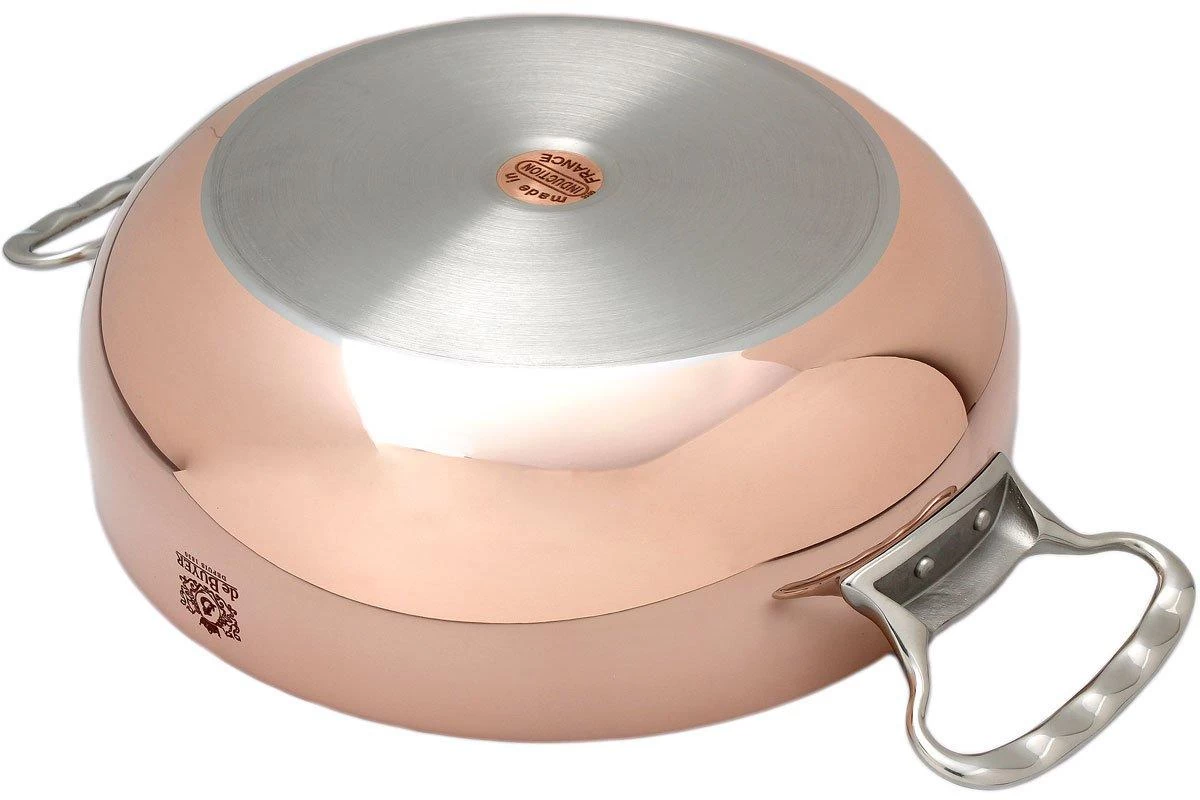De Buyer Prima Matera Sartén Para Saltear De Cobre 28 Cm Redonda Con Tapa De Acero Inoxidable DEB6232.28 - Imagen 3