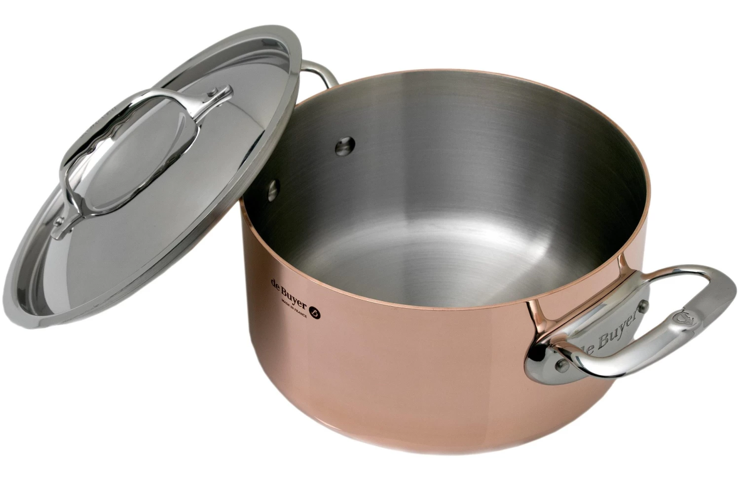 De Buyer Prima Matera Cocotte De Cobre 20 Cm Con Tapa De Acero Inoxidable DEB6242.20 - Imagen 2