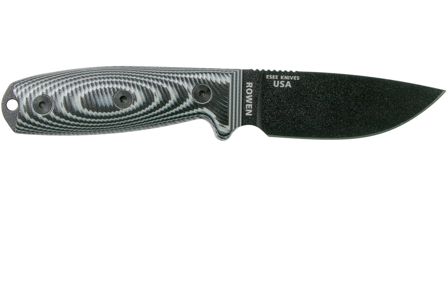 ESEE Model 3 Black Blade 3D Grey-Black G10 Cuchillo De Supervivencia 3PMB-002 Funda Negra + Clip Para Cinturón - Imagen 2