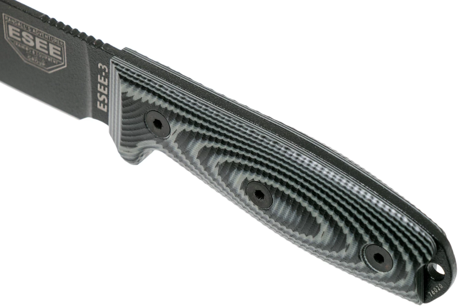 ESEE Model 3 Black Blade 3D Grey-Black G10 Cuchillo De Supervivencia 3PMB-002 Funda Negra + Clip Para Cinturón - Imagen 5