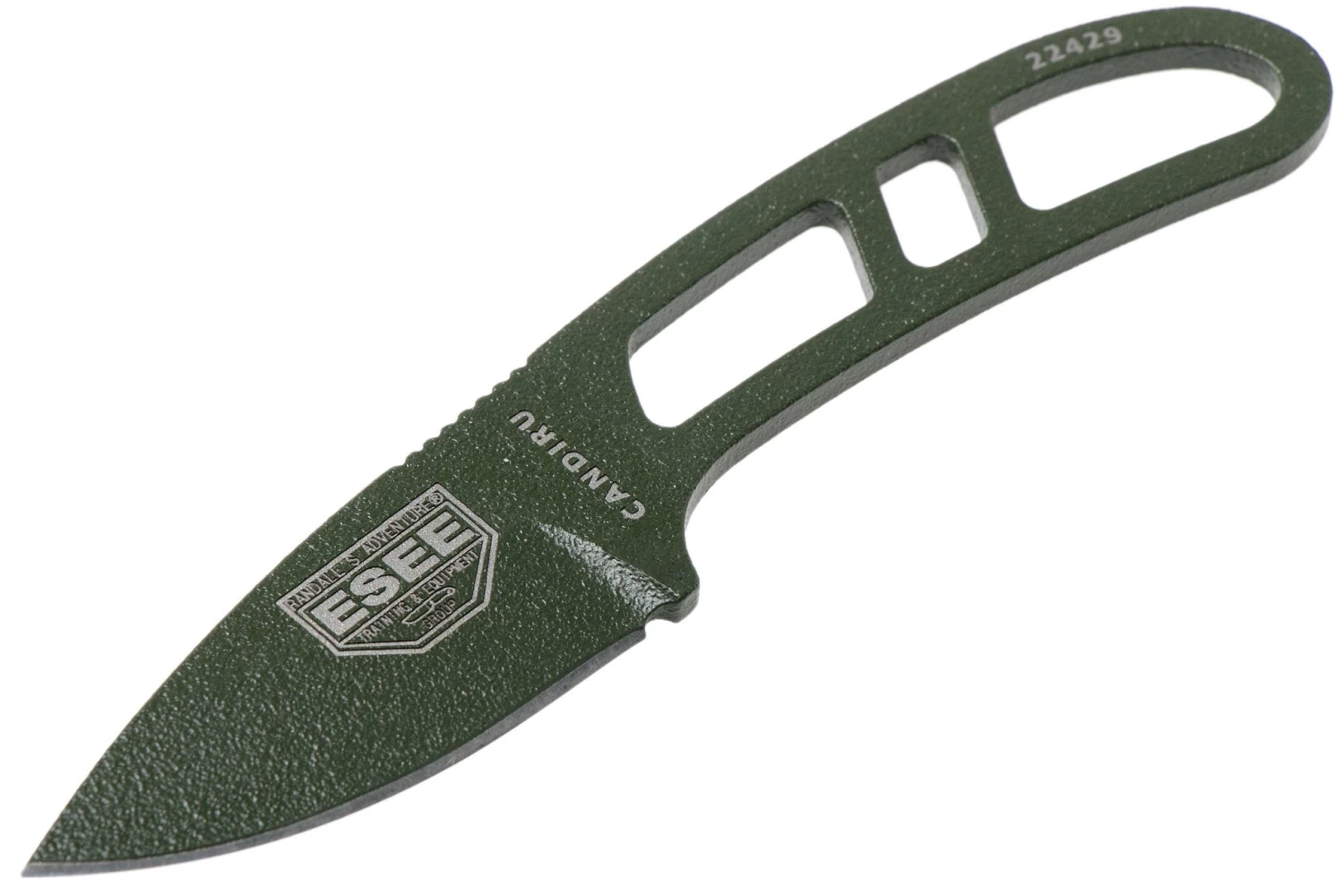 ESEE Candiru OD-green CAN-OD Cuchillo De Cuello Con Funda Negra + Clip De Cinturón - Imagen 3