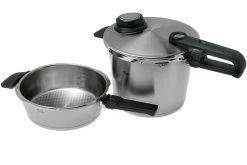 Fissler Vitavit Premium 622-412-12-070, Juego De Olla A Presión De 3 Piezas Con Inserto De Vapor