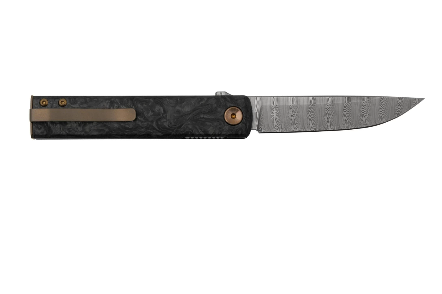 Fox Knives Chnops, FX-543 DCF, Carbonfiber, Bronze Hardware, Damasteel Gysinge Navaja, Diseño Riccardo Gobbato - Imagen 2