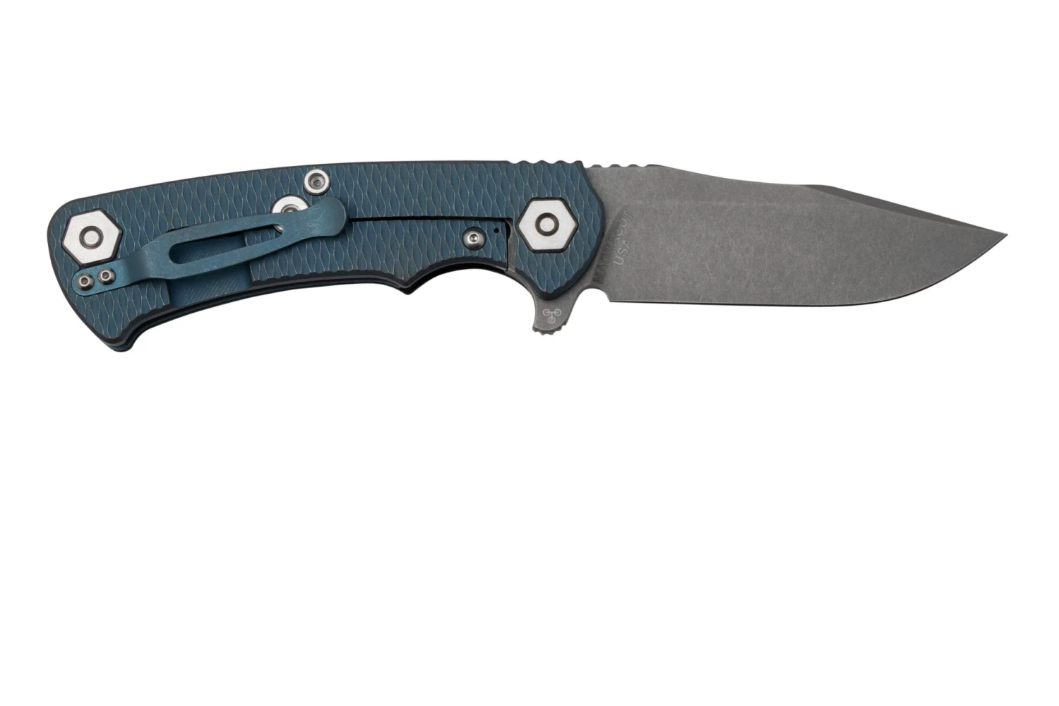 Rick Hinderer Project X, MagnaCut Clip Point, Battle Blue, Black G10 Navaja - Imagen 2
