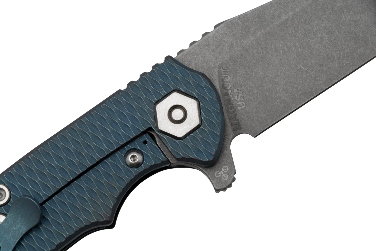 Rick Hinderer Project X, MagnaCut Clip Point, Battle Blue, Black G10 Navaja - Imagen 5