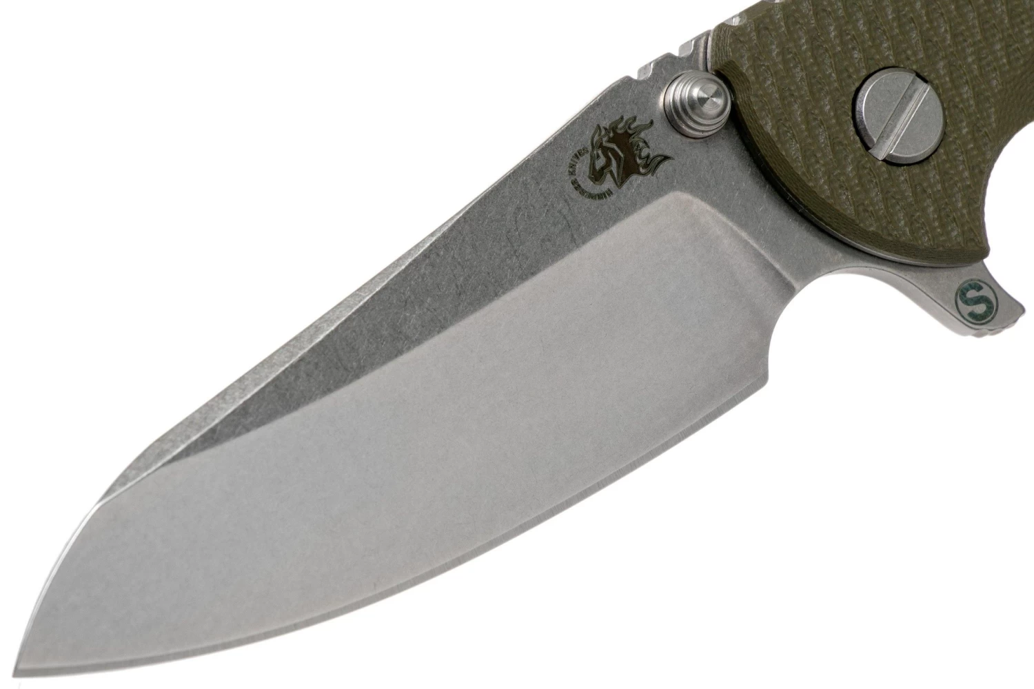 Rick Hinderer XM18 3.5 Skinny Sheepsfoot 20CV, OD Green G10 Navaja" - Imagen 3