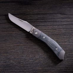 Jack Wolf Cyborg Jack CYBO-01-BLK Black Canvas Micarta, Navaja Slipjoint