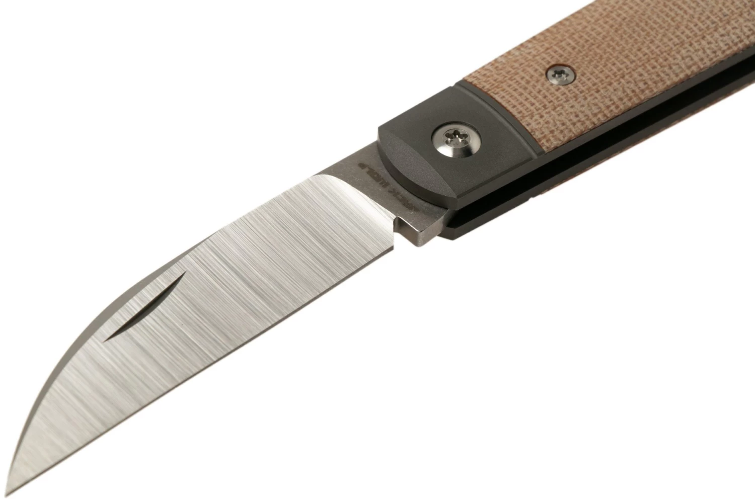 Jack Wolf Laid Back Jack, Natural Canvas Micarta LAIDB-01-NAT Navaja Slipjoint - Imagen 3