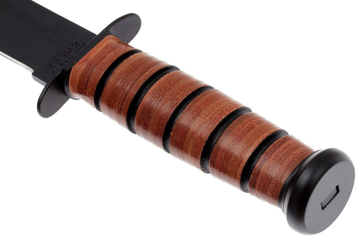 KA-BAR USMC 1217 Plain Edge, Funda De Cuero - Imagen 3