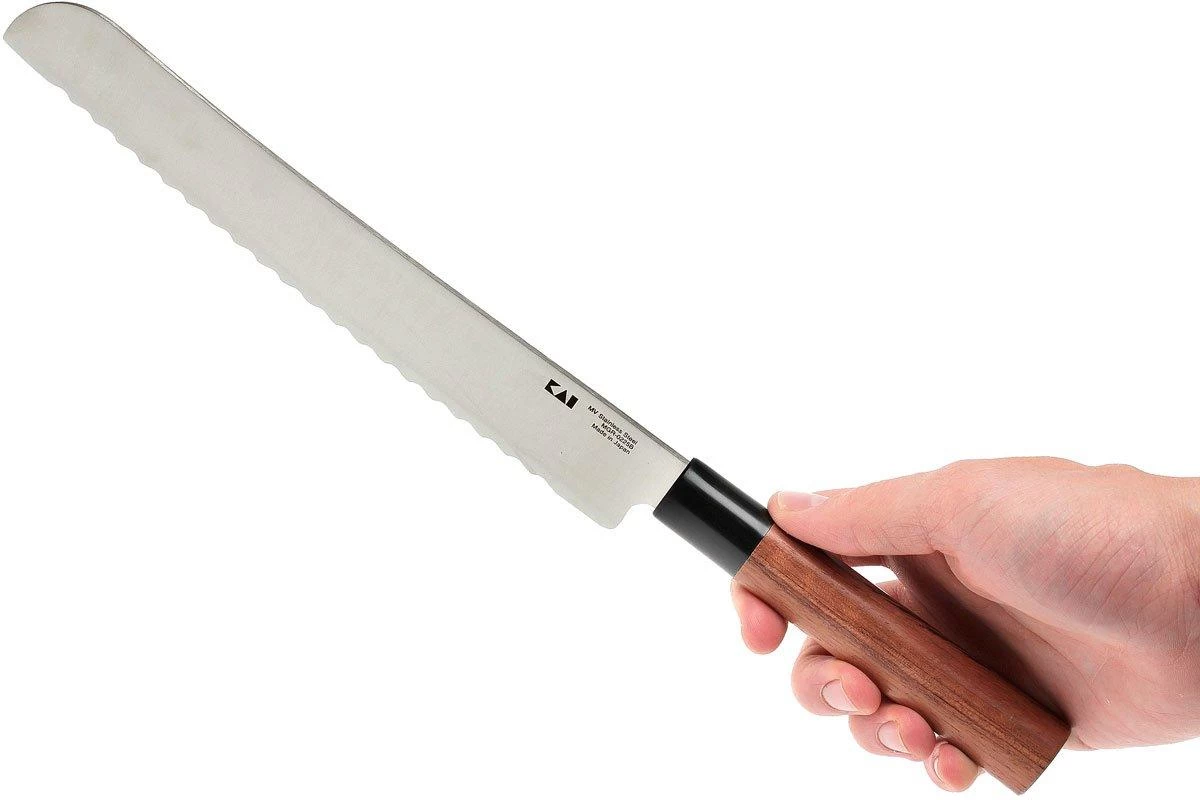Kai Shun Seki Magoroku Redwood Cuchillo De Pan 0225B 22,5 Cm - Imagen 7