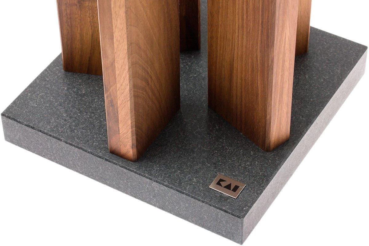 Kai Stonehenge Soporte De Cuchillos Magnético, Granito/madera De Nogal, STH-4 - Imagen 3