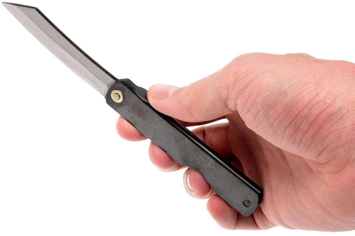 Higonokami Navaja 7,4 Cm KT-HIGO07BL, SK-acero Al Carbono, Negro - Imagen 7