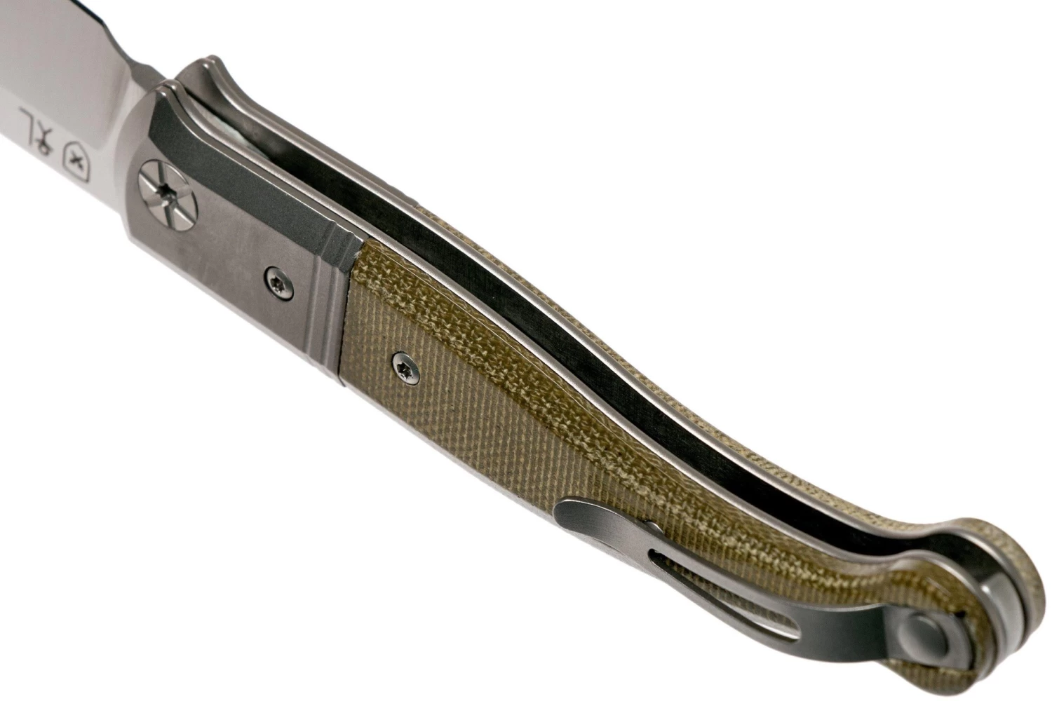 LionSteel Gitano Green Canvas Micarta GT01 CVG Navaja, Gudy De Poppel Design - Imagen 5