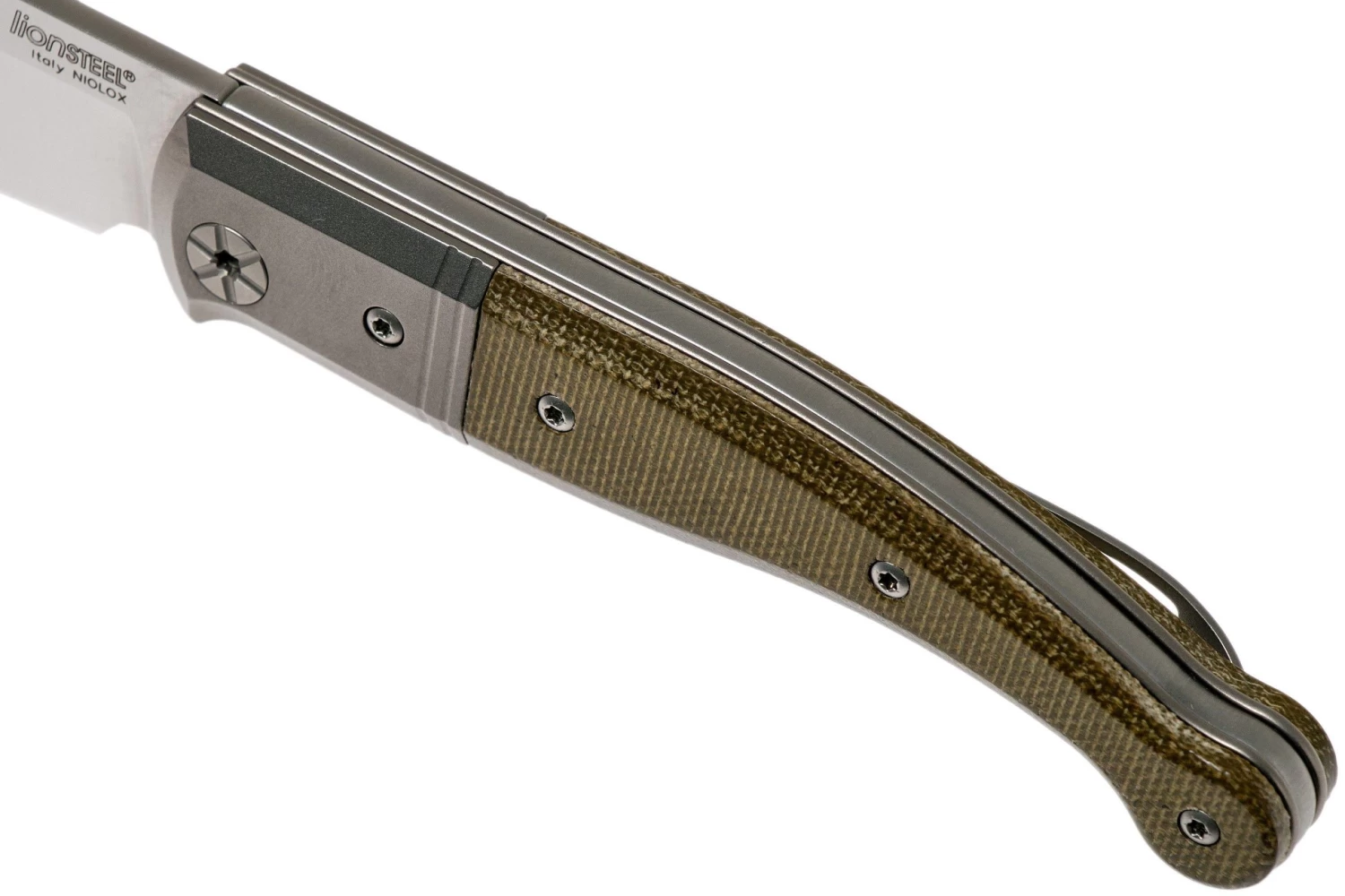 LionSteel Gitano Green Canvas Micarta GT01 CVG Navaja, Gudy De Poppel Design - Imagen 7