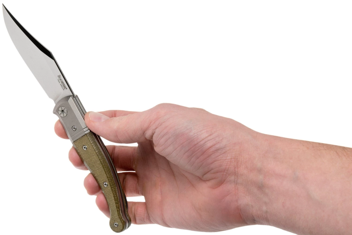 LionSteel Gitano Green Canvas Micarta GT01 CVG Navaja, Gudy De Poppel Design - Imagen 8