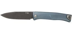 LionSteel Thrill TL-D-BL Damascus, Blue Titanium Integral Slipjoint Navaja