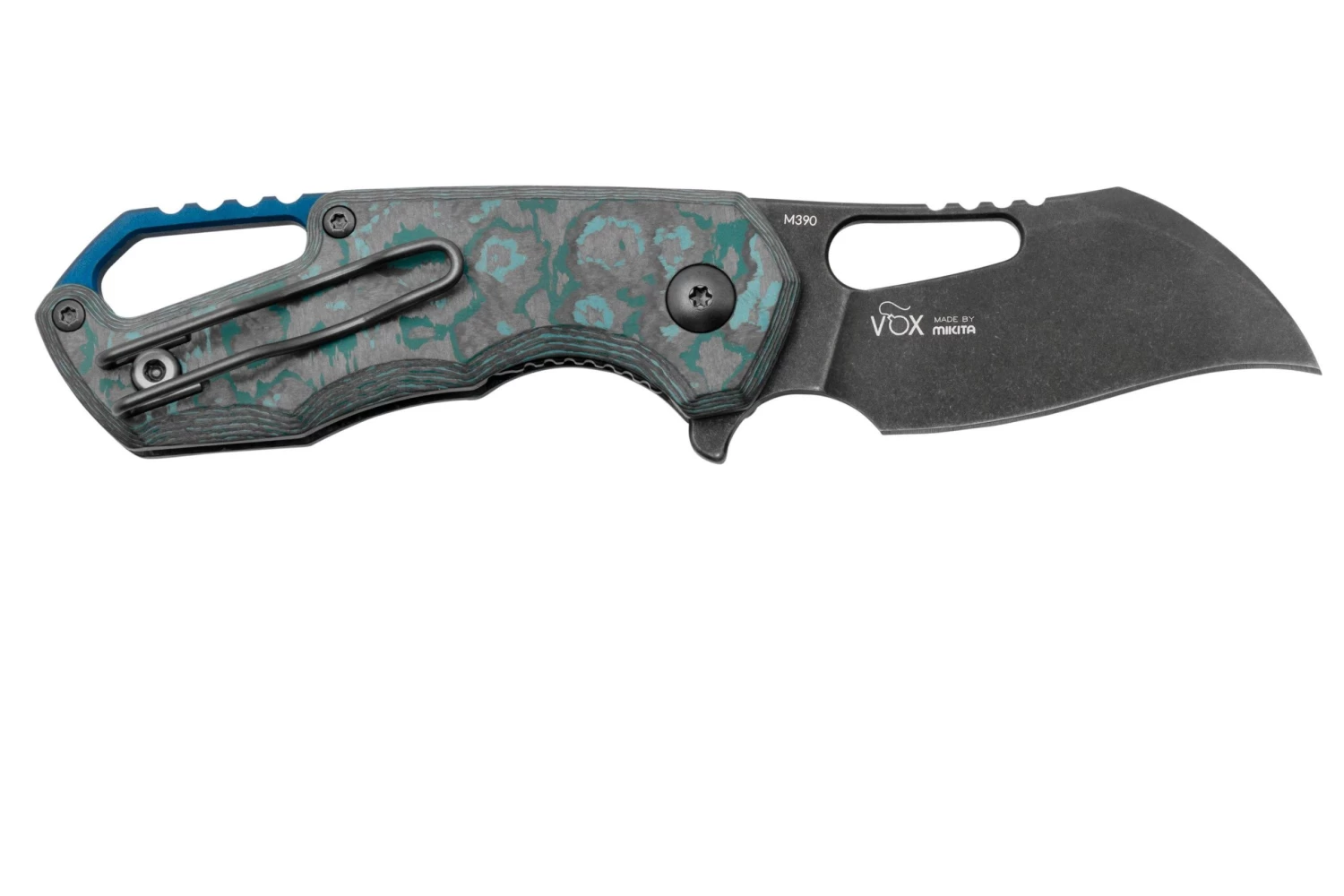 MKM Isonzo FX03-1CAD Hawkbill Dark Stonewashed, Arctic Storm Carbon Fibre Navaja, Diseño De Jesper Voxnaes - Imagen 2