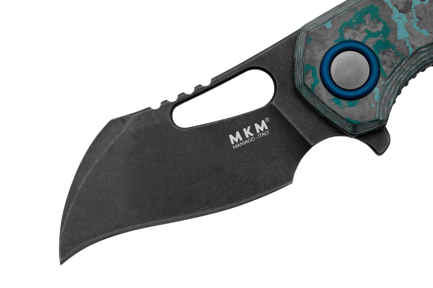 MKM Isonzo FX03-1CAD Hawkbill Dark Stonewashed, Arctic Storm Carbon Fibre Navaja, Diseño De Jesper Voxnaes - Imagen 3
