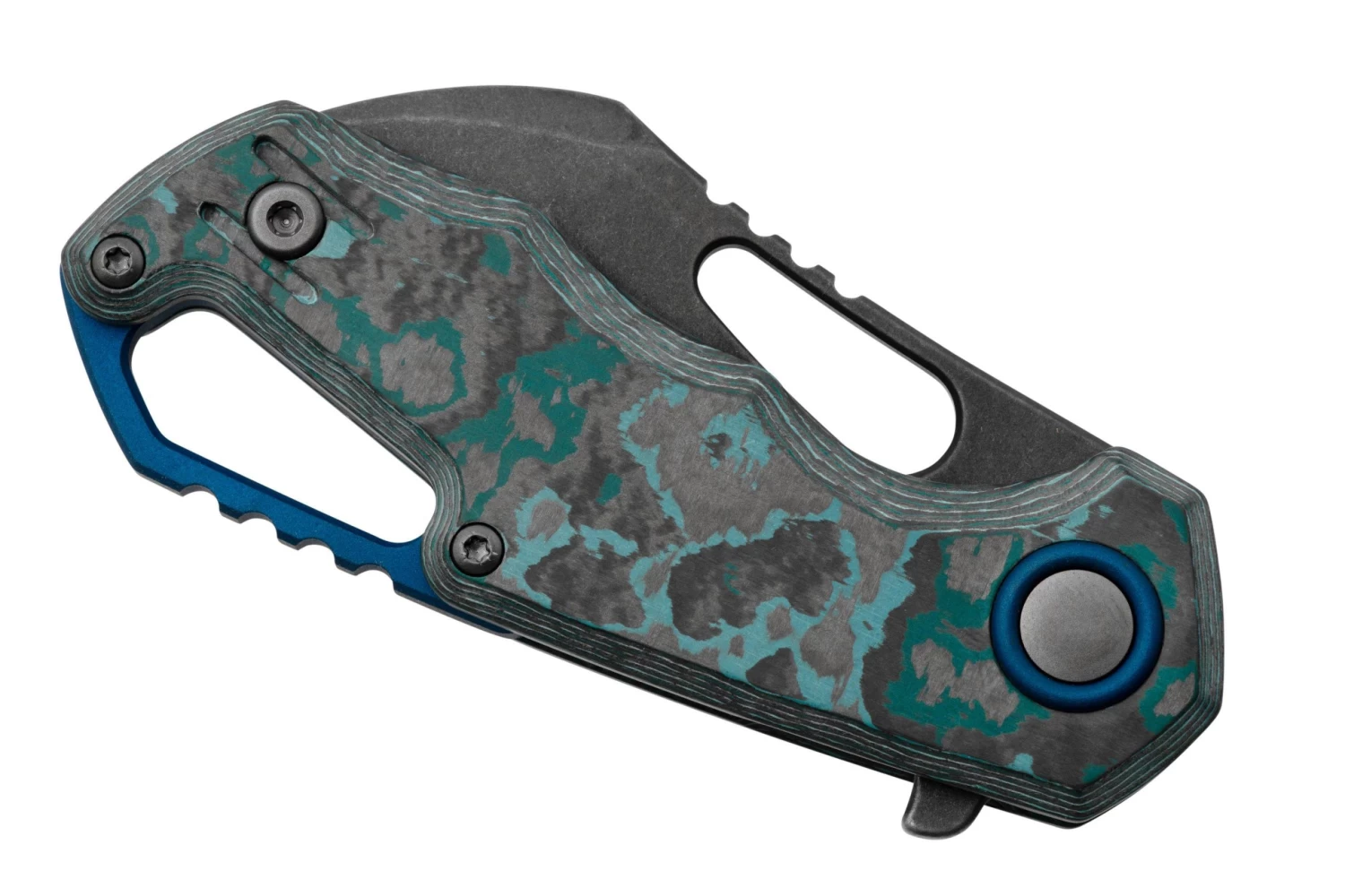 MKM Isonzo FX03-1CAD Hawkbill Dark Stonewashed, Arctic Storm Carbon Fibre Navaja, Diseño De Jesper Voxnaes - Imagen 6