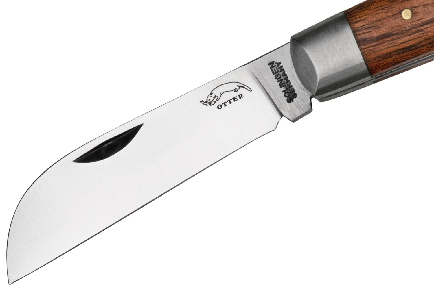 Otter Anchor Knife 174 Small Carbon, Sapeli, Brass Anchor, Navaja - Imagen 3