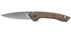 QSP Knife Leopard QS135-D Brown Texture Micarta, Satin, Navaja