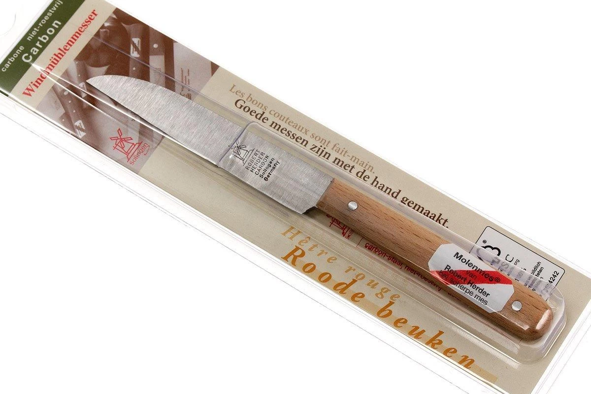 Robert Herder Cuchillo De Pelar Straight Classic, Haya Roja, 8,5 Cm - Imagen 7