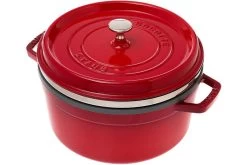 Staub Cocotte - Cocotte 26cm, 5,2L, Rojo Con Bandeja De Vapor