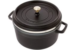 Staub Cocotte - Cocotte 26cm, 5,2L, Negro Con Bandeja De Vapor