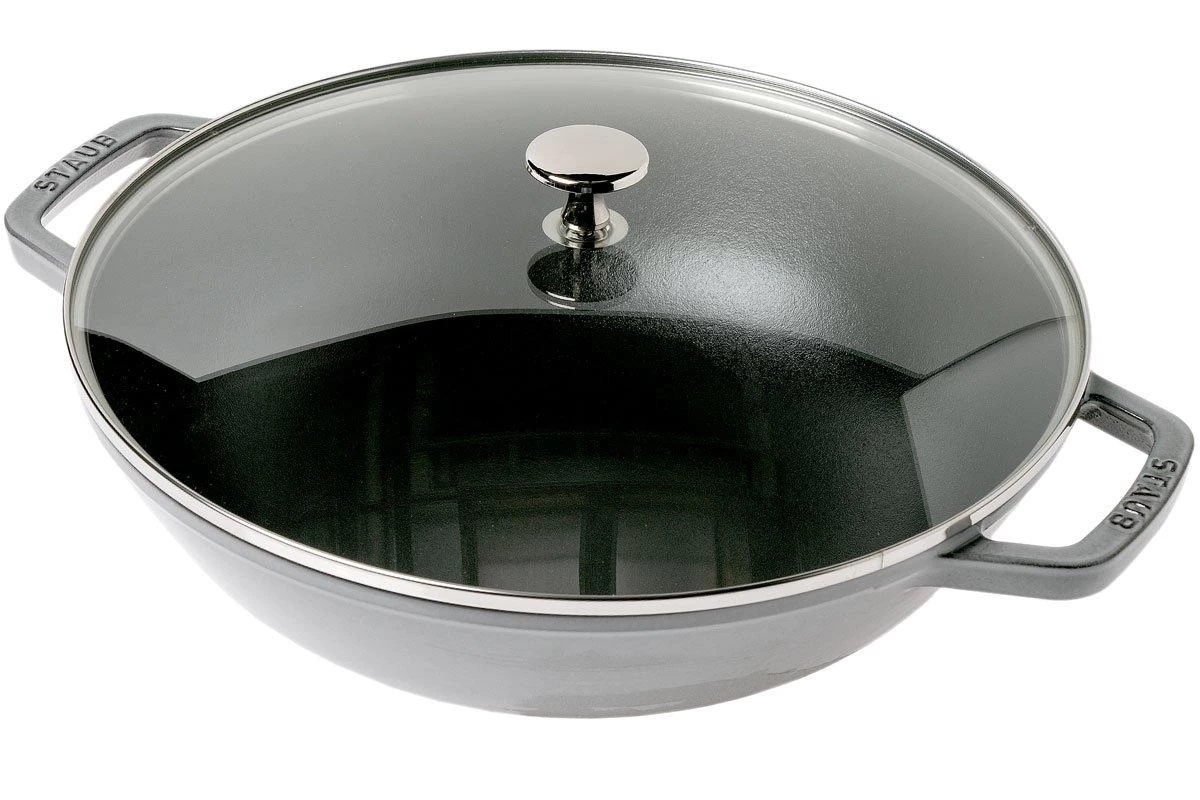 Staub Sartén Wok Pequeño 30 Cm, 4,4L, Gris