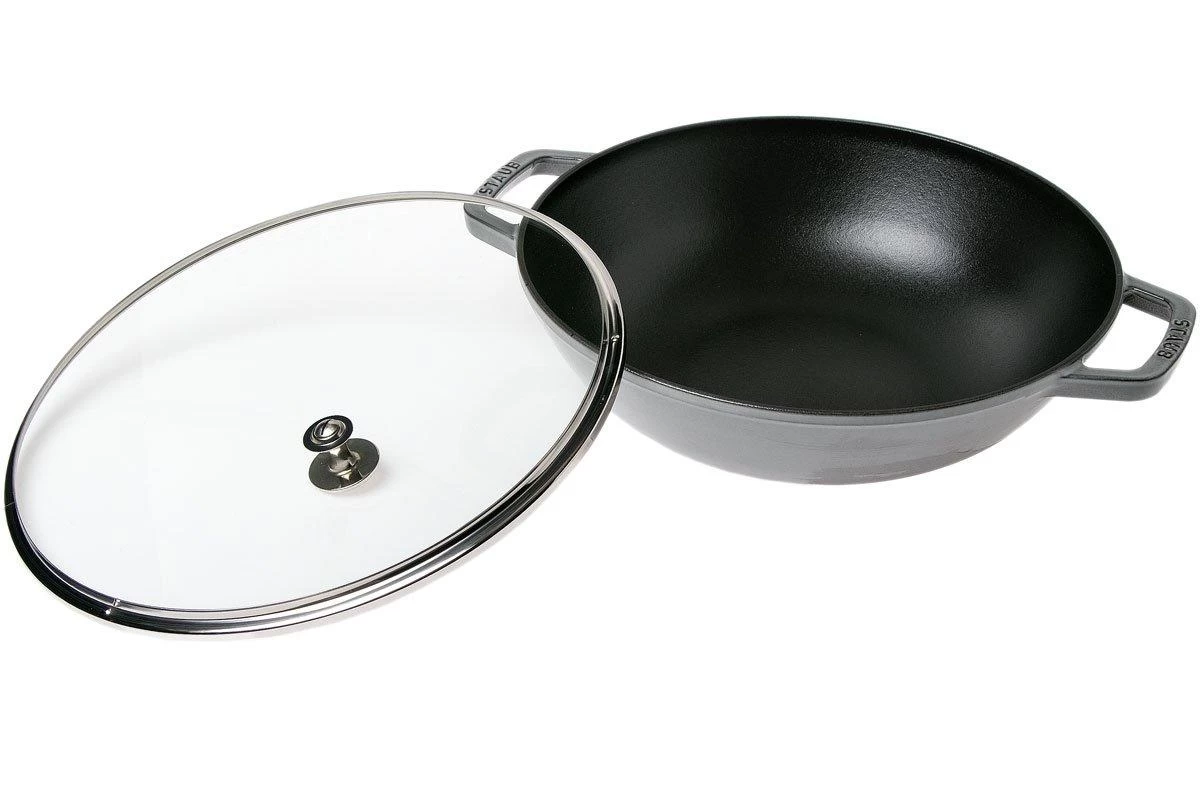 Staub Sartén Wok Pequeño 30 Cm, 4,4L, Gris - Imagen 2