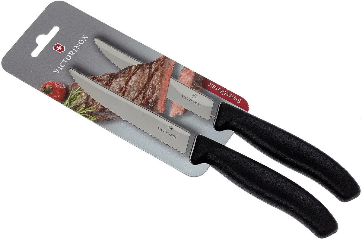 Victorinox SwissClassic Cuchillo Para Carne/-pizza Negro, Set De 2, 6.7933.12B - Imagen 5