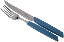 Victorinox Swiss Modern 6.9096.12W2.12, Set De Cubiertos De 12 Piezas Con Cuchillo Para Carne, Azul