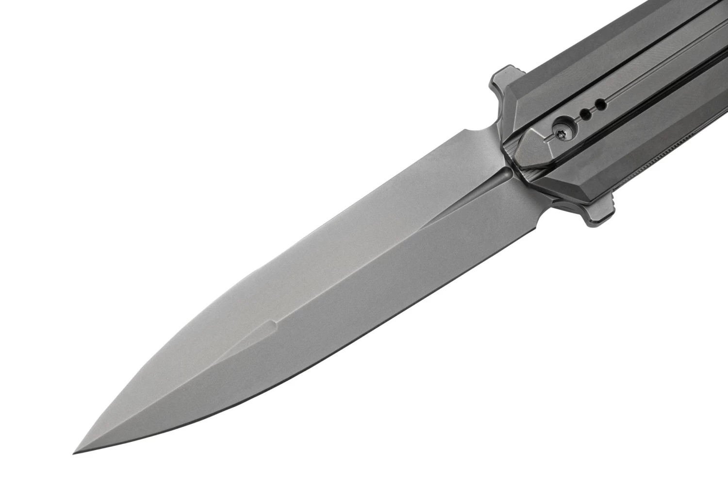 WE Knife Diatomic WE22032-2 Gray Bead Blasted Titanium, Gray Bead Blasted Single Edge Navaja - Imagen 3