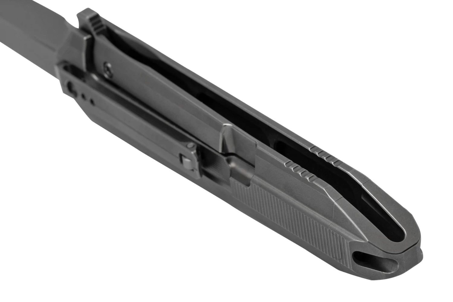 WE Knife Diatomic WE22032-2 Gray Bead Blasted Titanium, Gray Bead Blasted Single Edge Navaja - Imagen 4