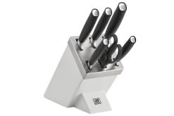 Zwilling All Star 1022776, Juego De 7 Cuchillos Con Bloque, Blanco/plateado